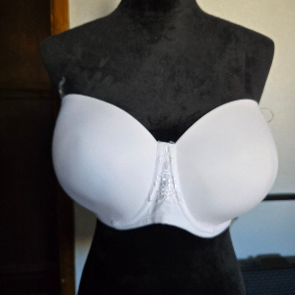 Strapless white bra